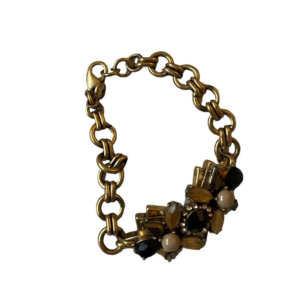 VINTAGE J.Crew Gold Rhinestone Bracelet - Picture 9 of 9